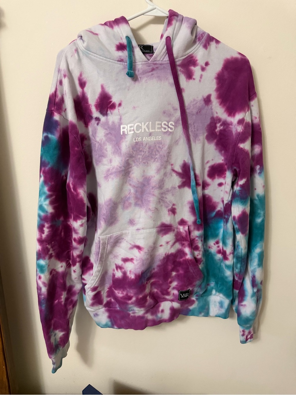 Young & Reckless Teal Purple Tie-Dye Pullover Hoodie